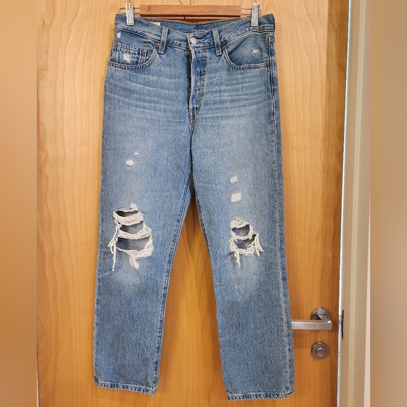 Levis 501 original blue jeans - women size 27x26 - Picture 5 of 11